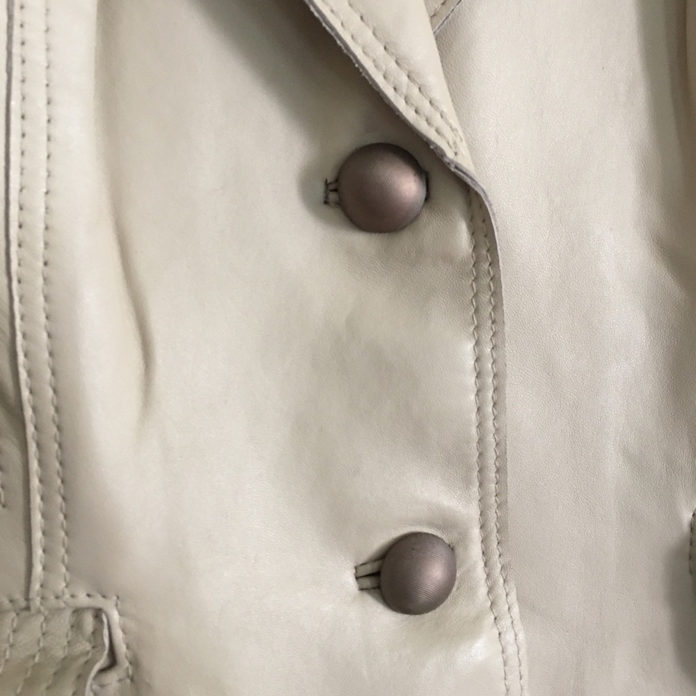 ALBERTO MAKALI beige lamb Leather jacket - Picture 3 of 11